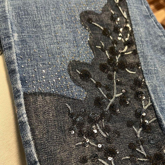 Melanie Lyne embellished ankle-length jeans - size 8 - Picture 7 of 8